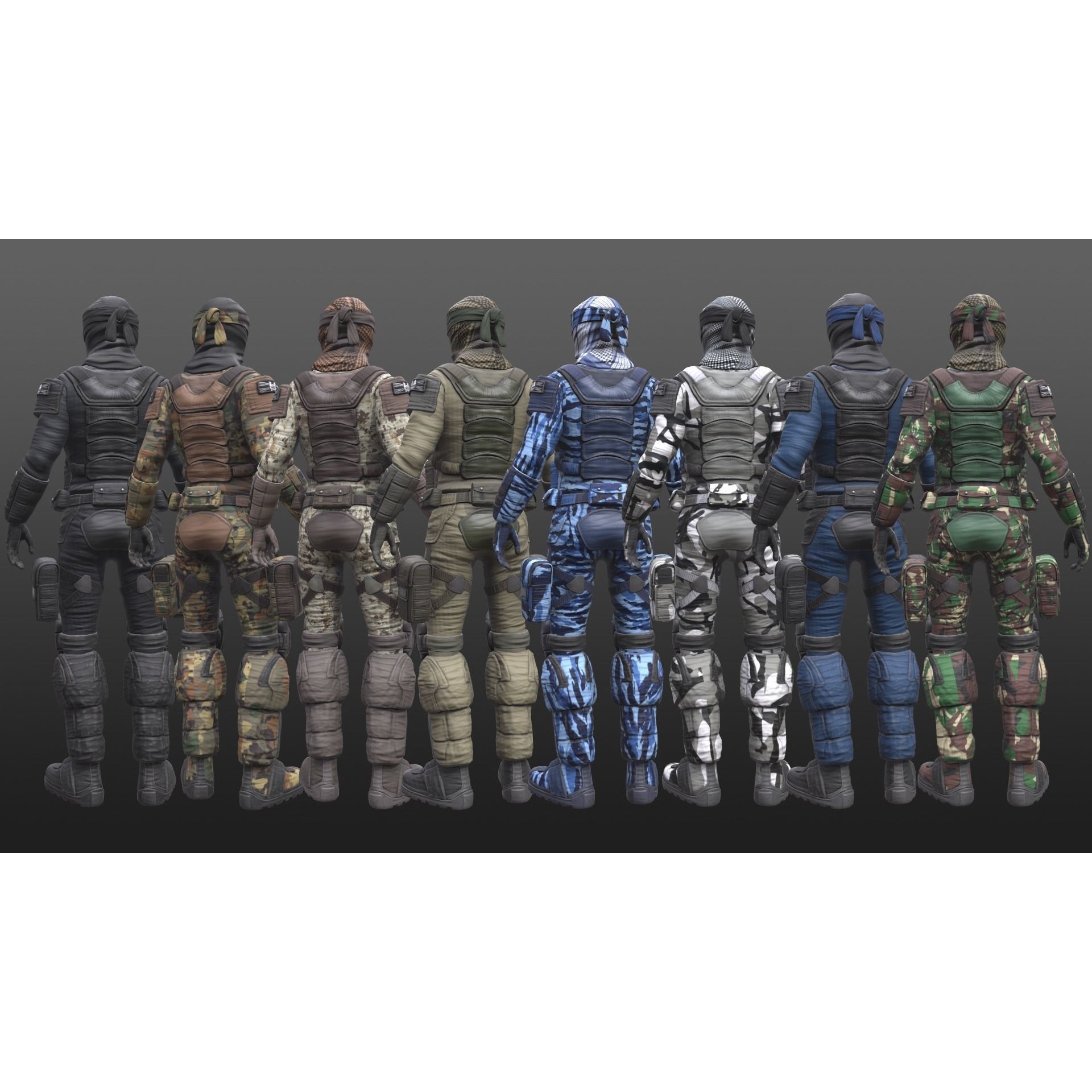 ARMY SUIT - Low-Poly Game-Ready 3D Model - View 7