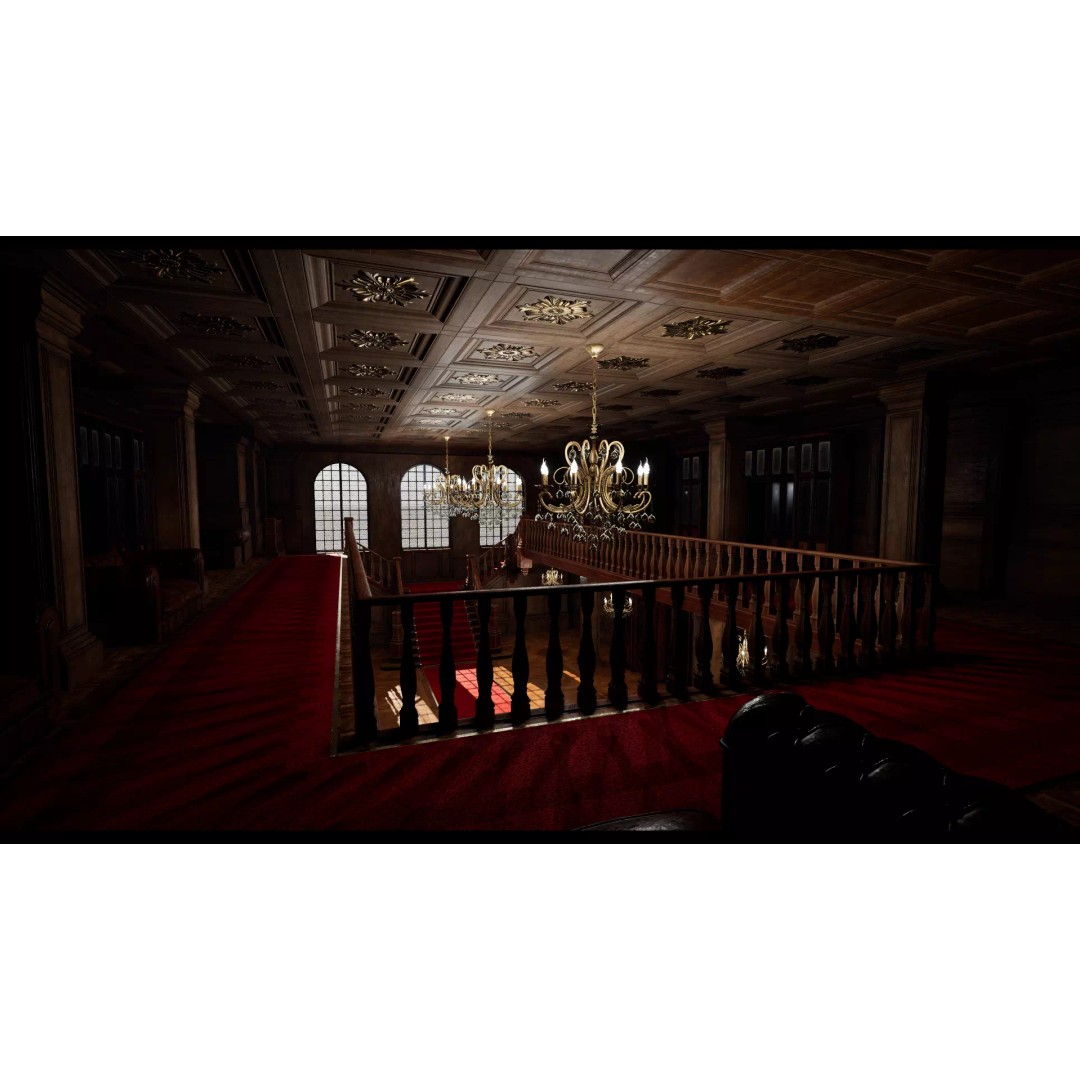 Modular Ballroom 3D Model – Low Poly Game Ready Asset, FBX, Blender - View 12