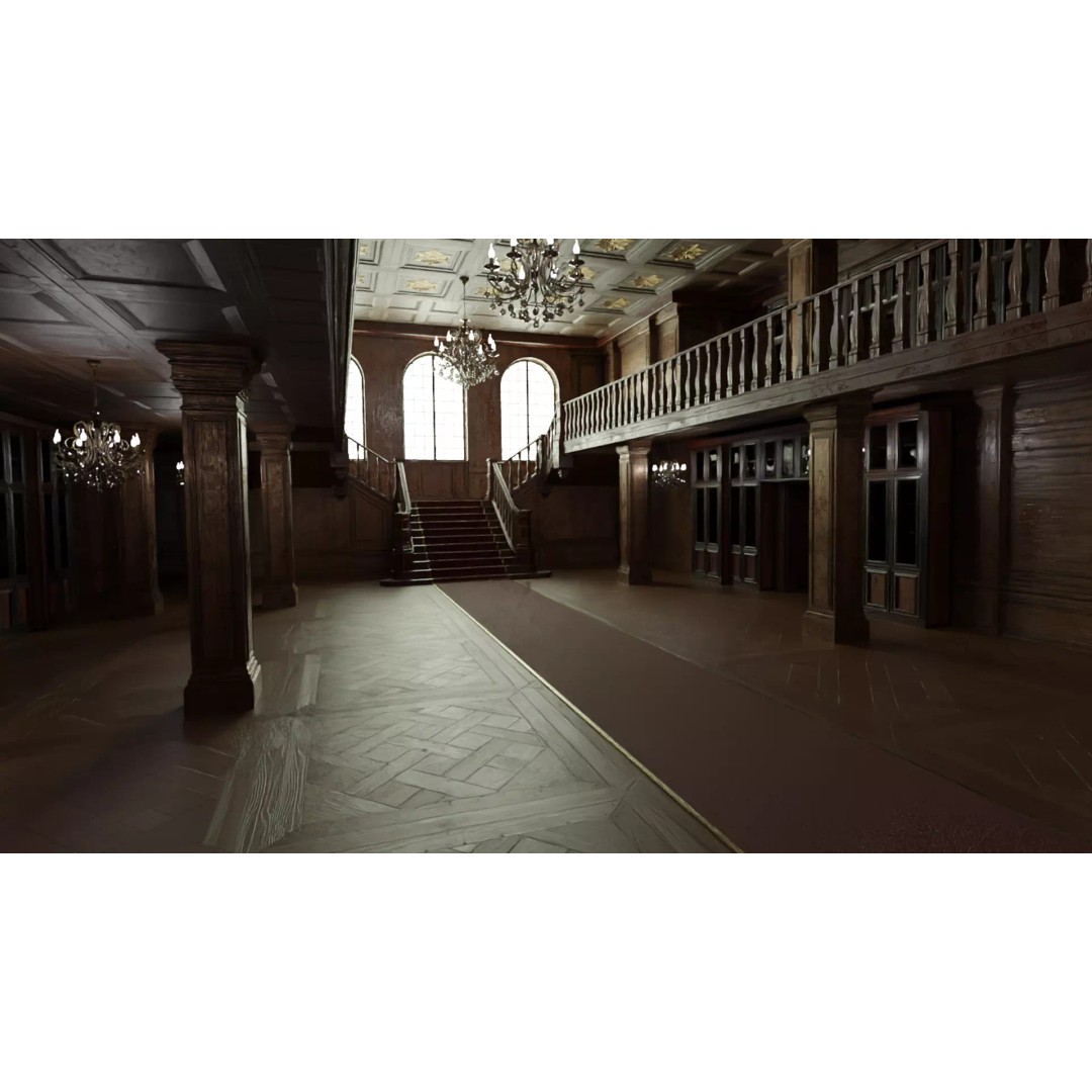 Modular Ballroom 3D Model – Low Poly Game Ready Asset, FBX, Blender - View 4