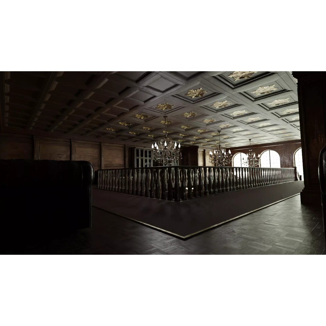 Modular Ballroom 3D Model – Low Poly Game Ready Asset, FBX, Blender - View 6
