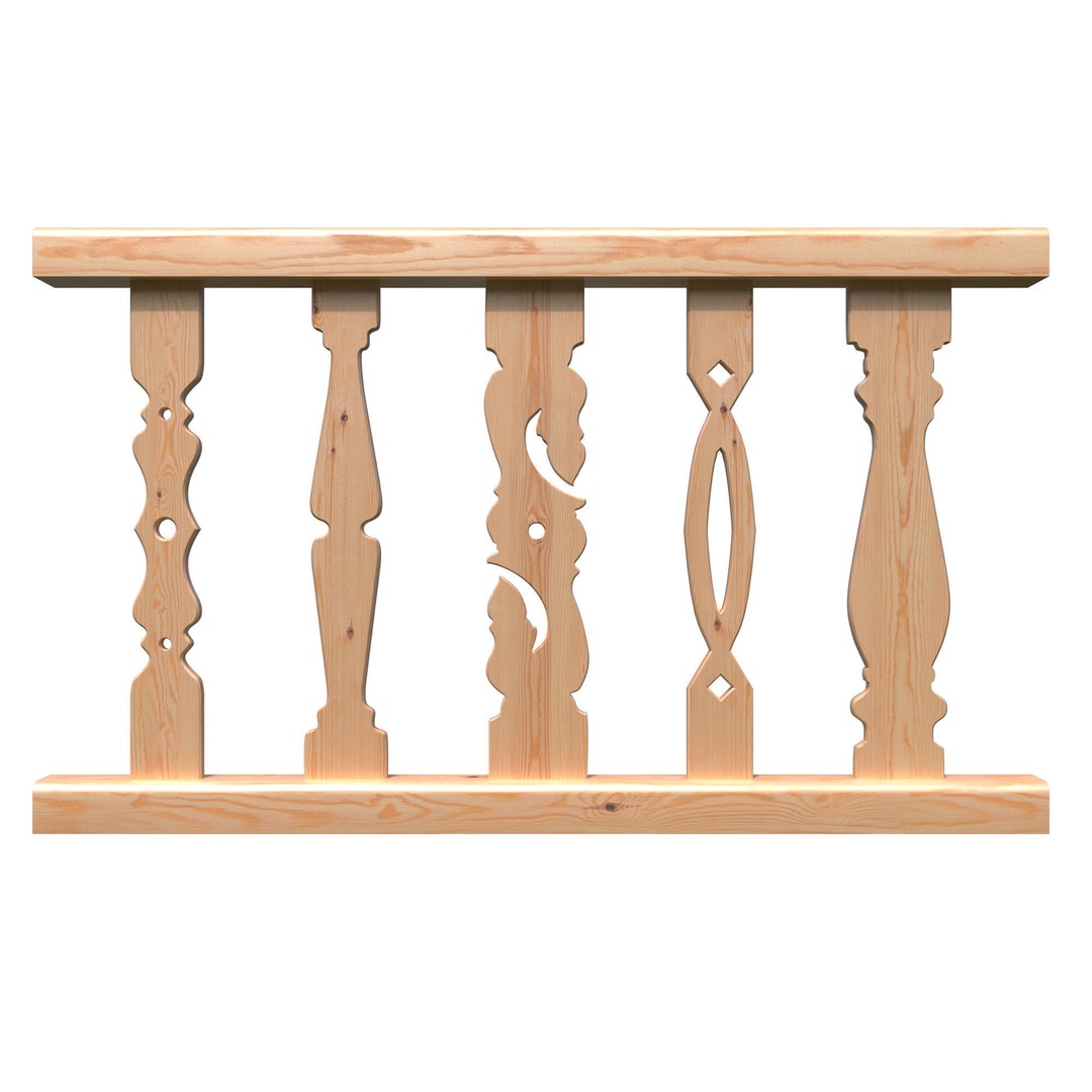 Flat Balusters 3D Model – Classic Architectural Decoration, FBX, OBJ - View 3