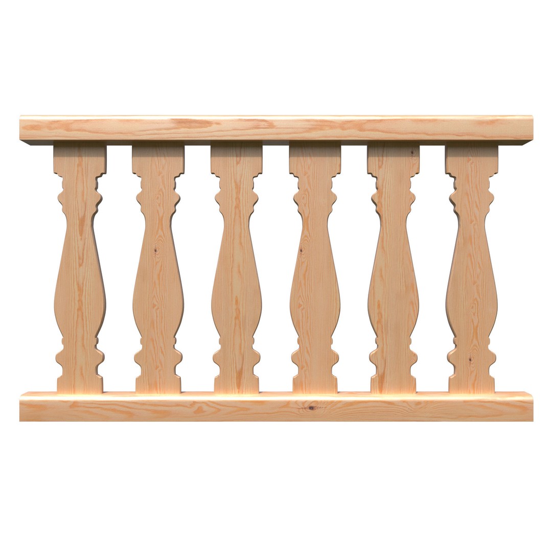 Flat Balusters 3D Model – Classic Architectural Decoration, FBX, OBJ - View 8