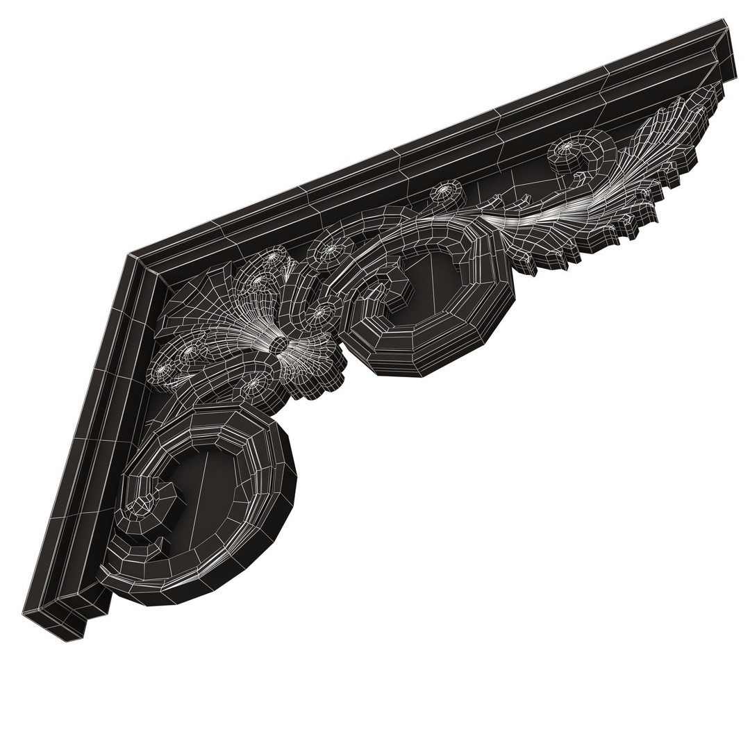 Stair Brackets 3D Model – Low Poly Architectural Decoration, FBX, OBJ - View 15