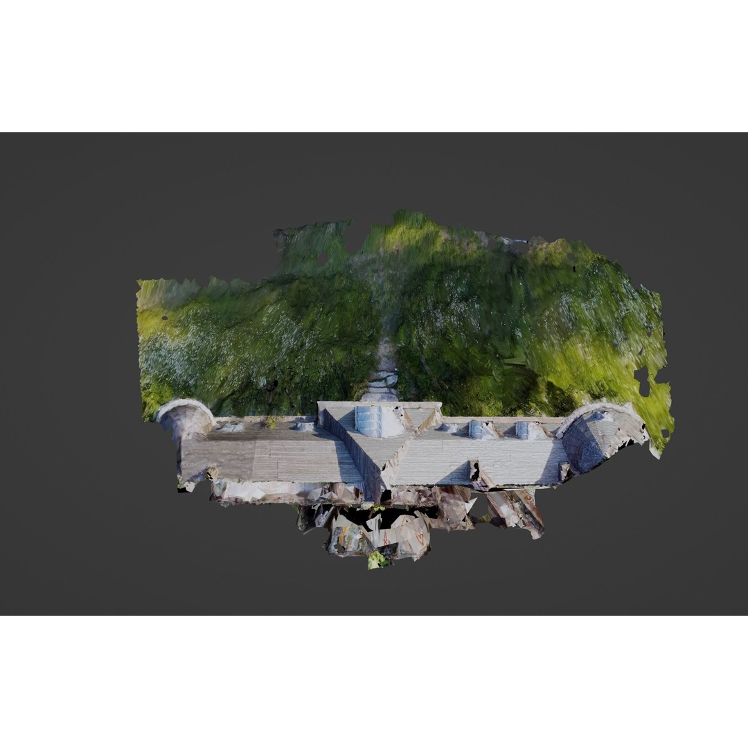 Abandoned Chateau Facade 3D Model – Photoscan Game Asset, PBR Textures - View 10