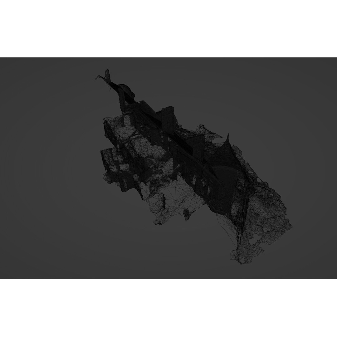 Abandoned Chateau Facade 3D Model – Photoscan Game Asset, PBR Textures - View 13
