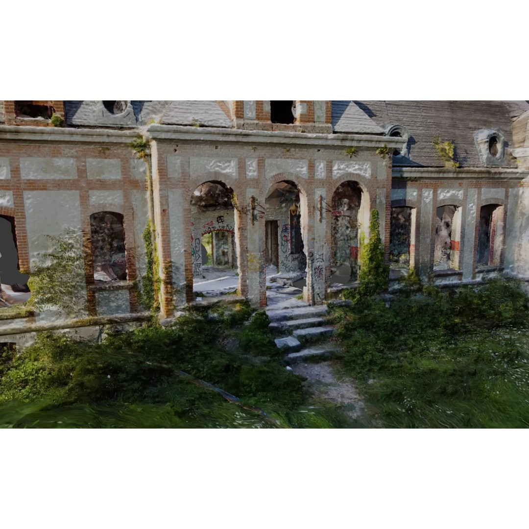 Abandoned Chateau Facade 3D Model – Photoscan Game Asset, PBR Textures - View 2