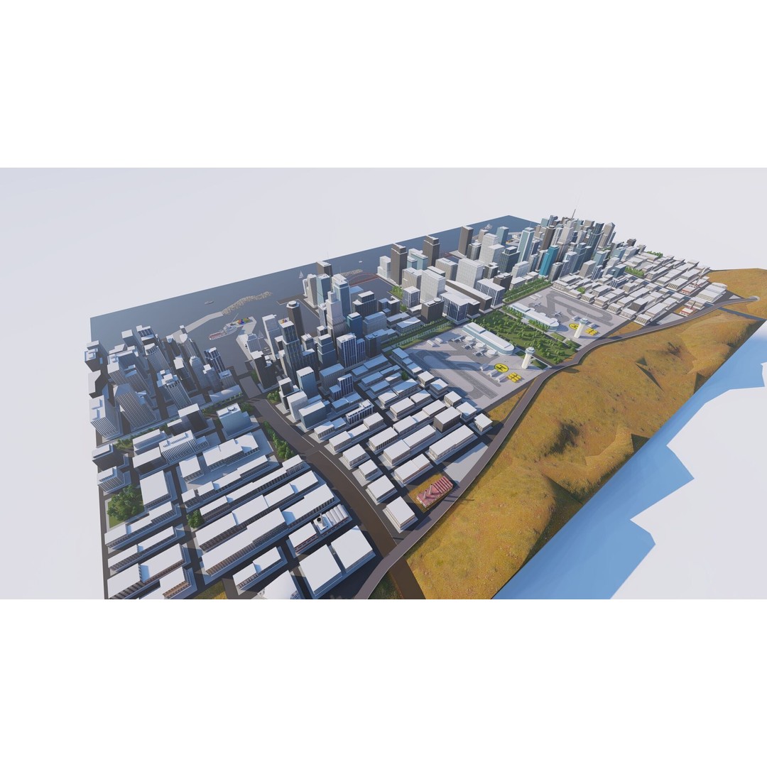 Modern City 3D Model – Urban Cityscape with PBR Textures, FBX - View 14