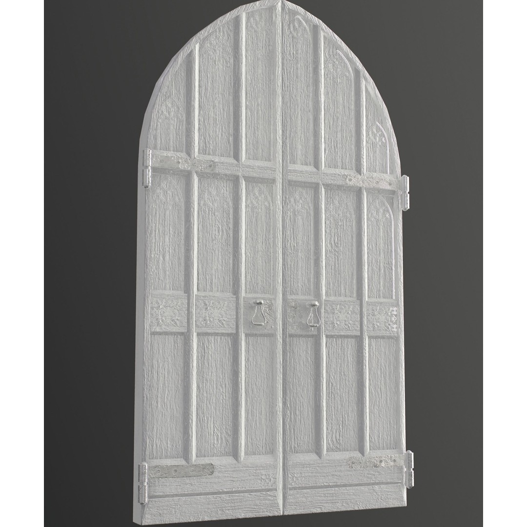 Medieval Wooden Door 3D Model – Low Poly Game Asset, FBX, PBR