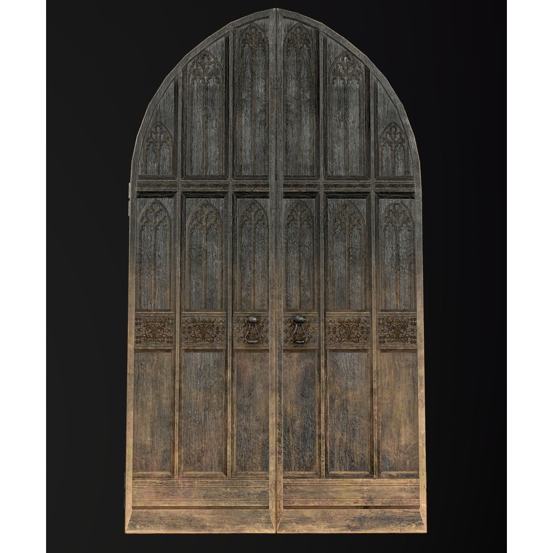 Medieval Wooden Door 3D Model – Low Poly Game Asset, FBX, PBR - View 15