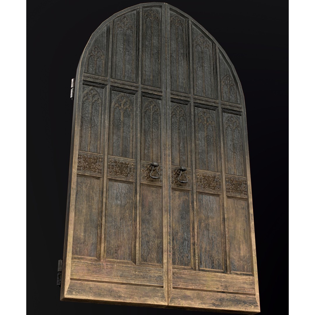 Medieval Wooden Door 3D Model – Low Poly Game Asset, FBX, PBR - View 17