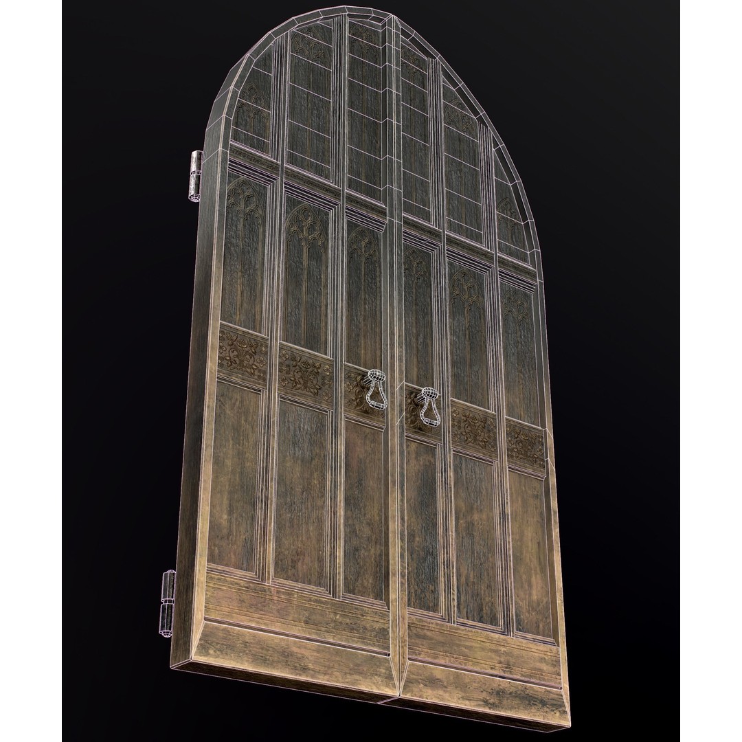 Medieval Wooden Door 3D Model – Low Poly Game Asset, FBX, PBR - View 19