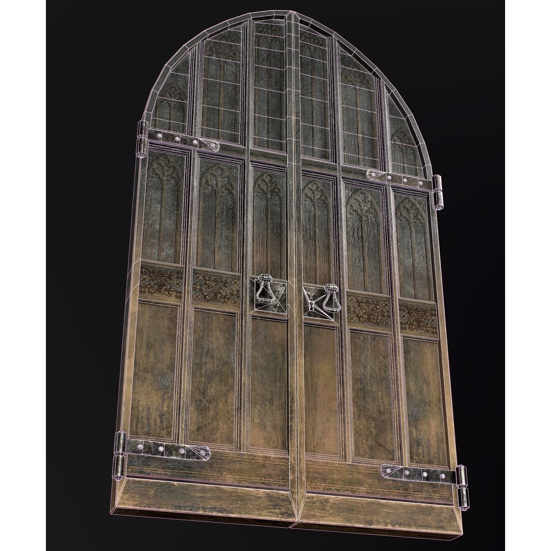 Medieval Wooden Door 3D Model – Low Poly Game Asset, FBX, PBR - View 20