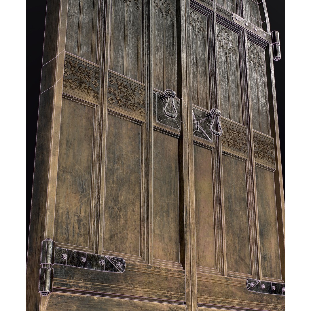 Medieval Wooden Door 3D Model – Low Poly Game Asset, FBX, PBR - View 21