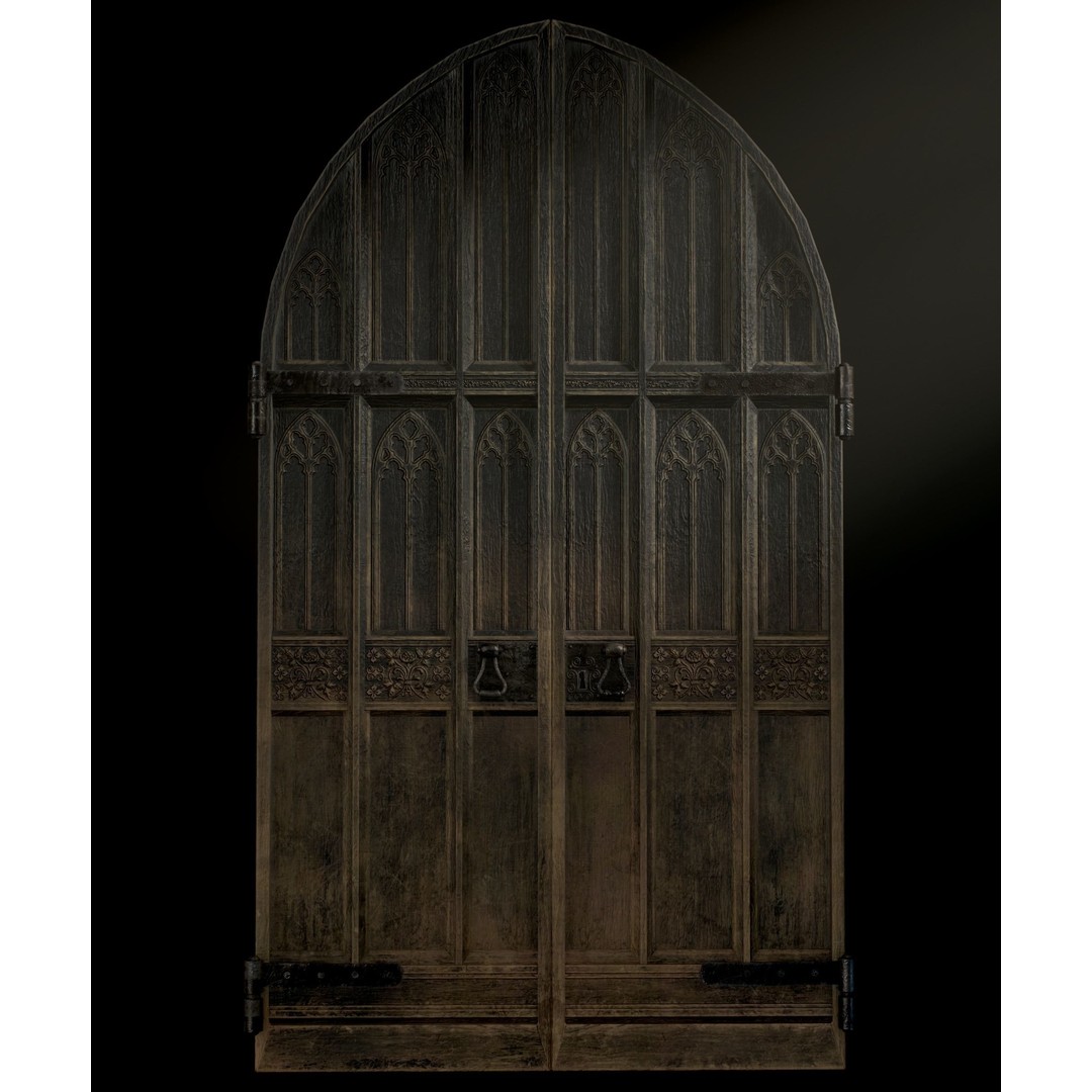 Medieval Wooden Door 3D Model – Low Poly Game Asset, FBX, PBR - View 24