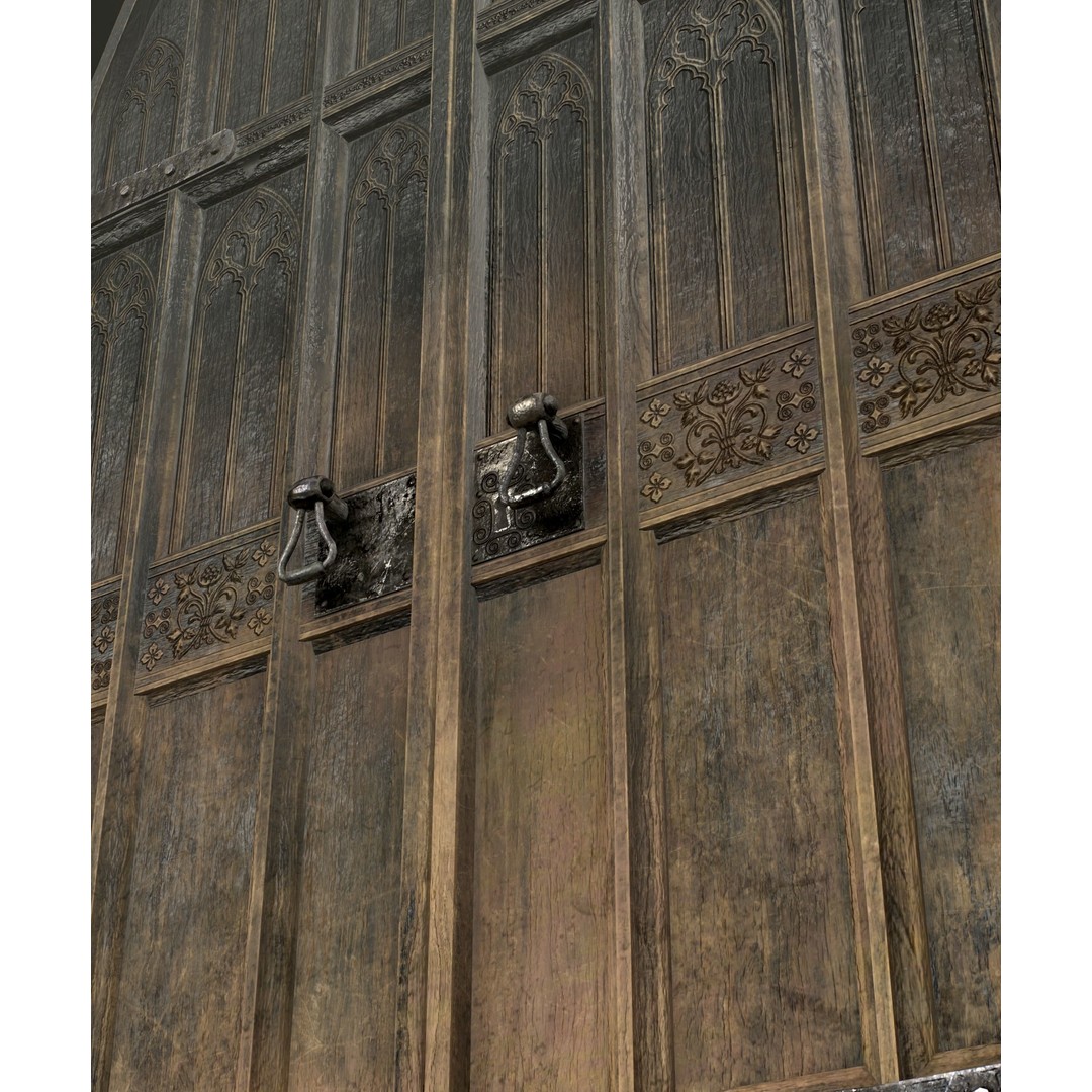Medieval Wooden Door 3D Model – Low Poly Game Asset, FBX, PBR - View 5