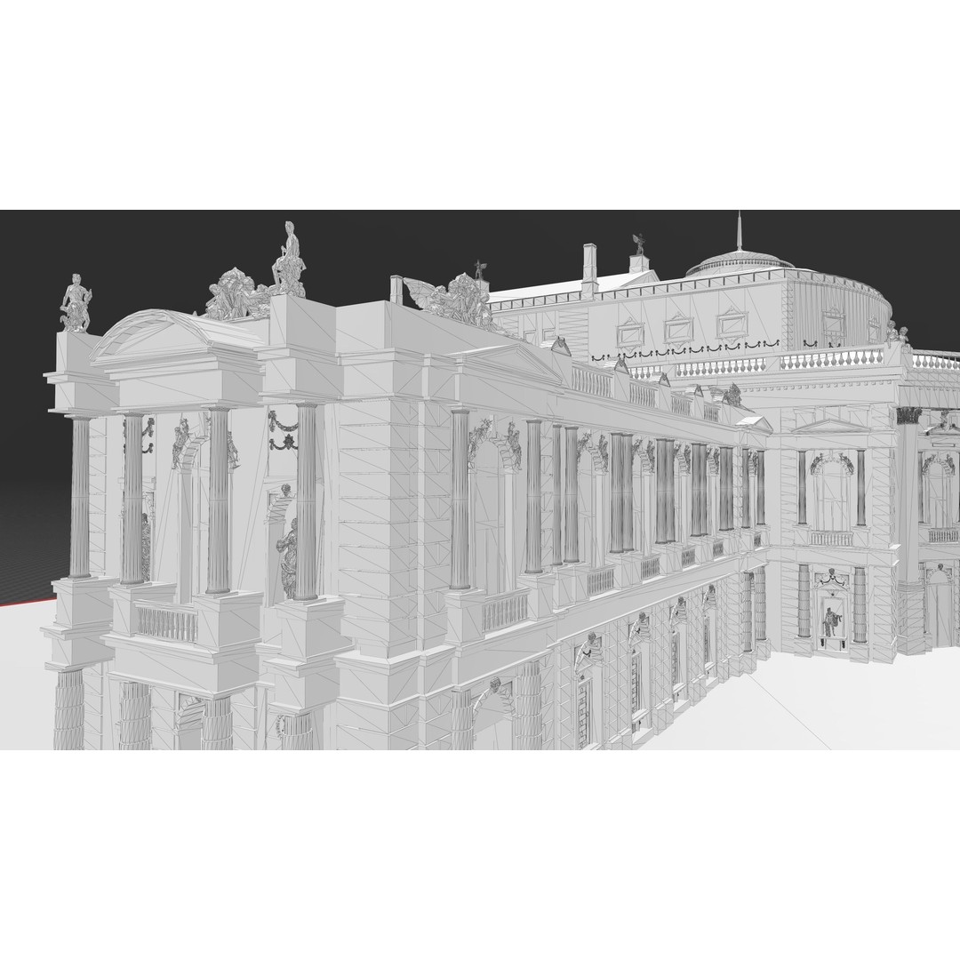 Burgtheater 3D Model – Historical Architectural Gem, OBJ & FBX