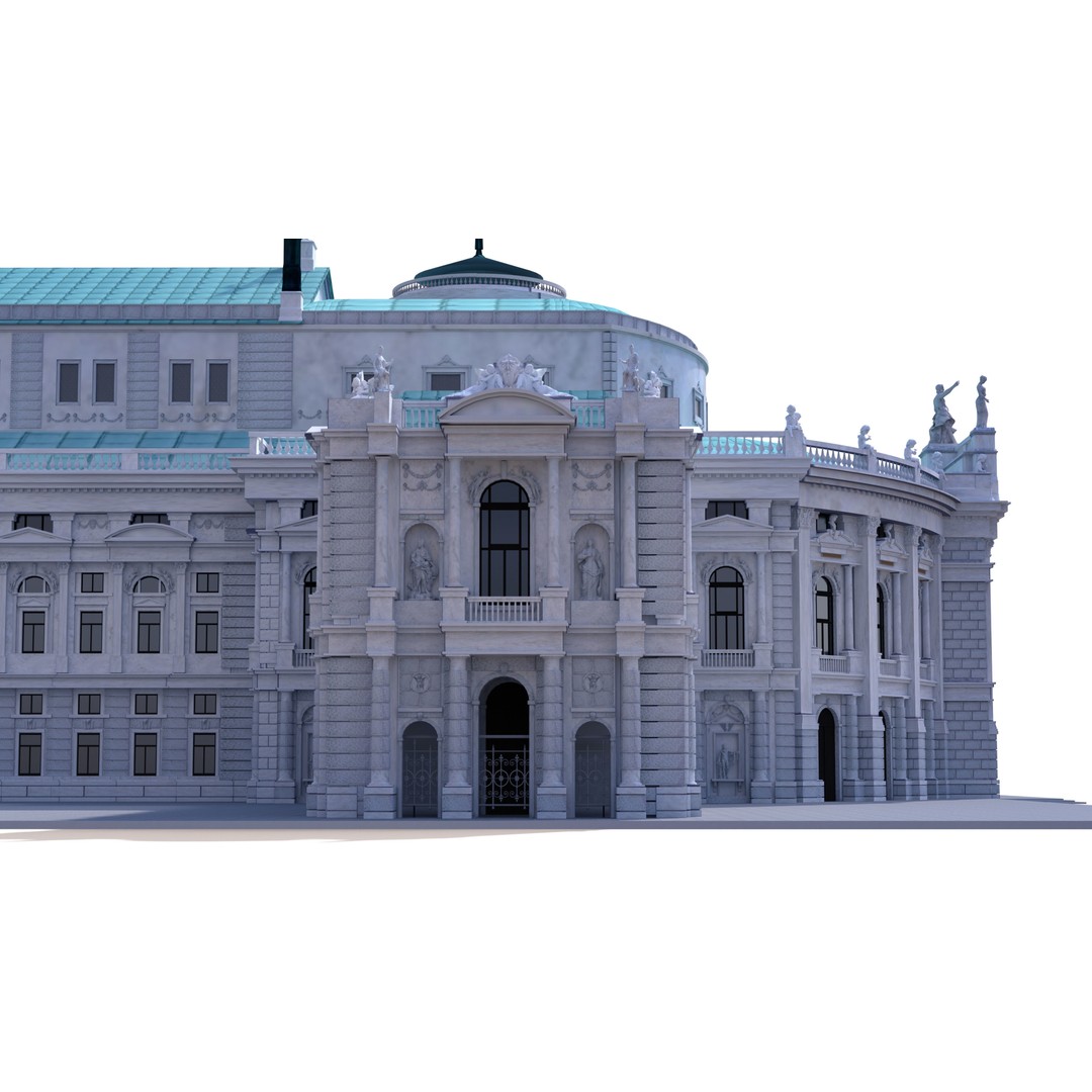 Burgtheater 3D Model – Historical Architectural Gem, OBJ & FBX - View 10