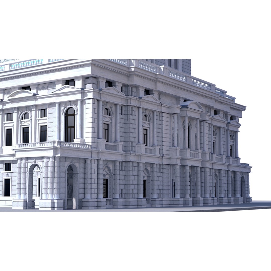 Burgtheater 3D Model – Historical Architectural Gem, OBJ & FBX - View 11