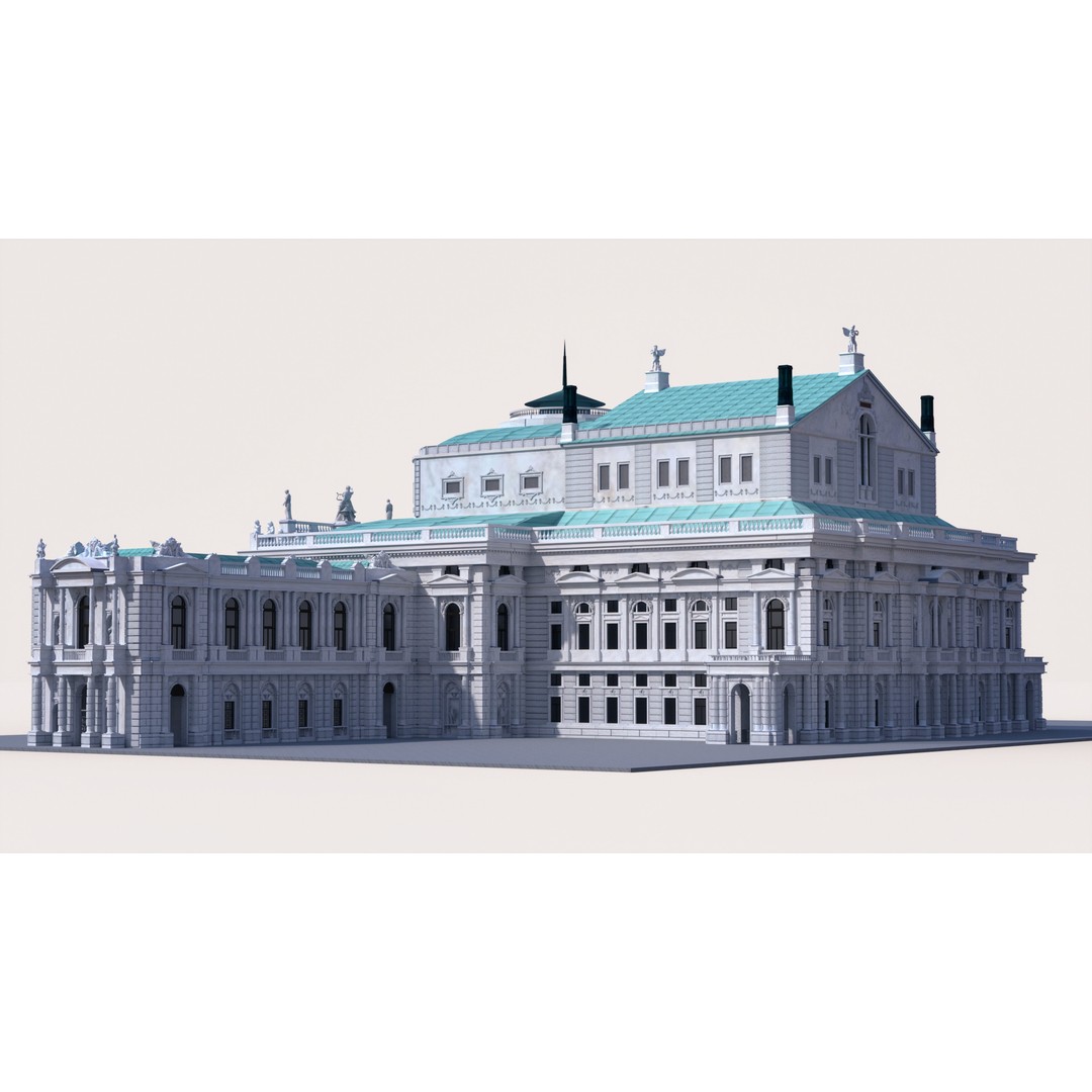 Burgtheater 3D Model – Historical Architectural Gem, OBJ & FBX - View 12