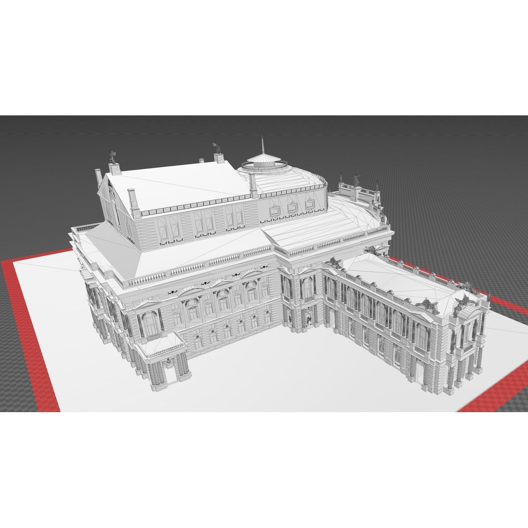 Burgtheater 3D Model – Historical Architectural Gem, OBJ & FBX - View 13
