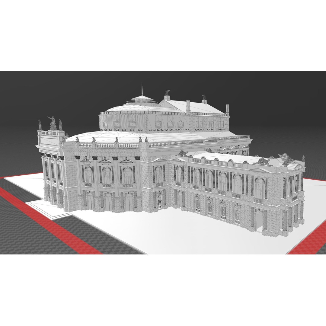 Burgtheater 3D Model – Historical Architectural Gem, OBJ & FBX - View 14