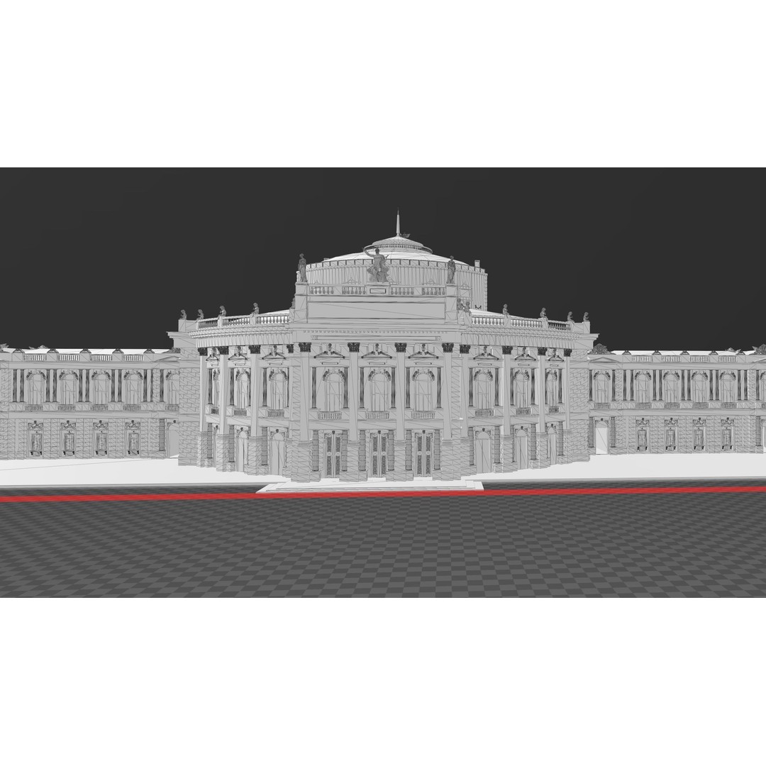 Burgtheater 3D Model – Historical Architectural Gem, OBJ & FBX - View 15