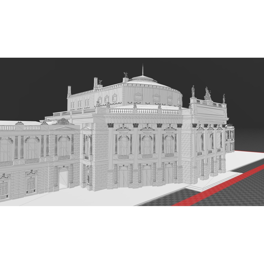 Burgtheater 3D Model – Historical Architectural Gem, OBJ & FBX - View 16