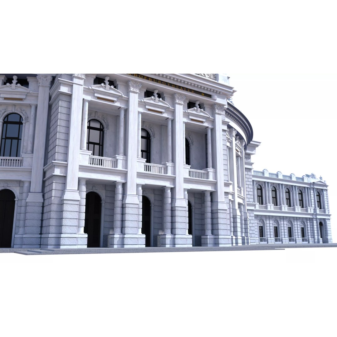 Burgtheater 3D Model – Historical Architectural Gem, OBJ & FBX - View 2