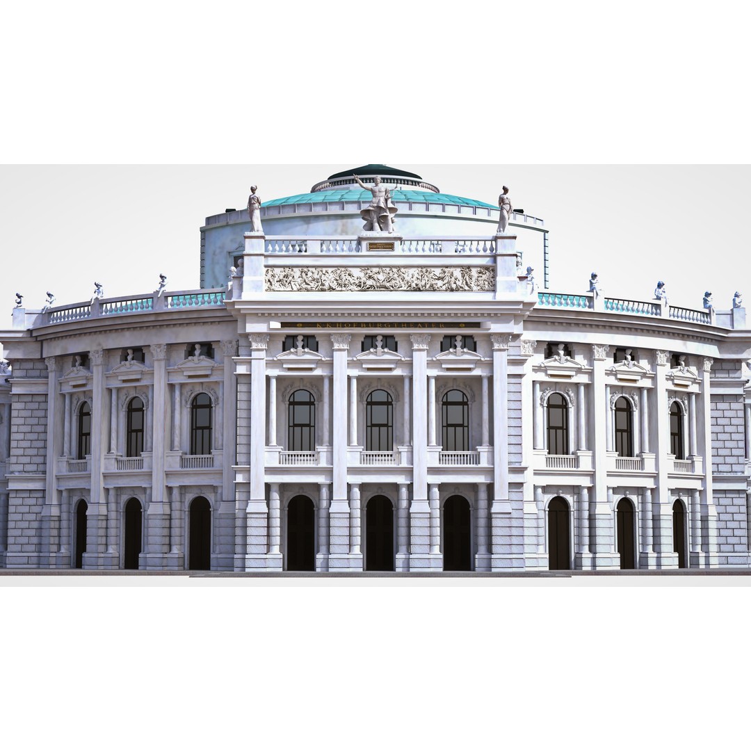 Burgtheater 3D Model – Historical Architectural Gem, OBJ & FBX - View 3