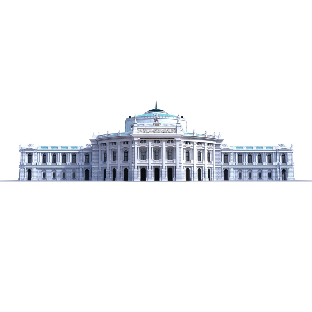 Burgtheater 3D Model – Historical Architectural Gem, OBJ & FBX - View 4
