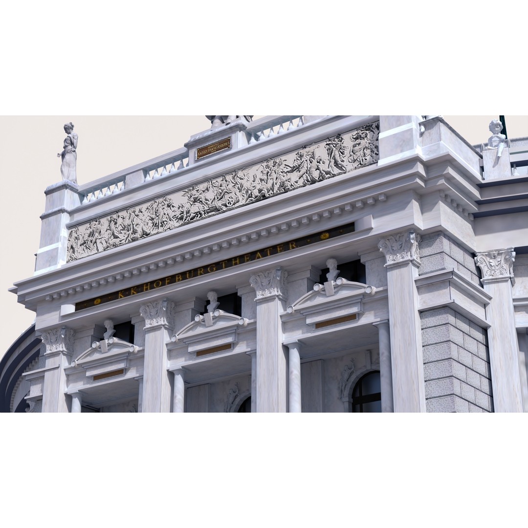 Burgtheater 3D Model – Historical Architectural Gem, OBJ & FBX - View 6