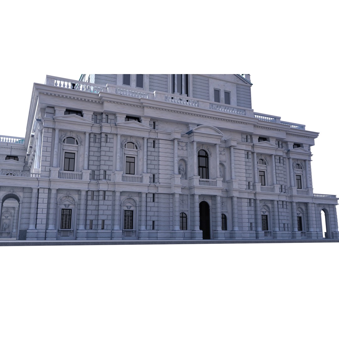 Burgtheater 3D Model – Historical Architectural Gem, OBJ & FBX - View 8