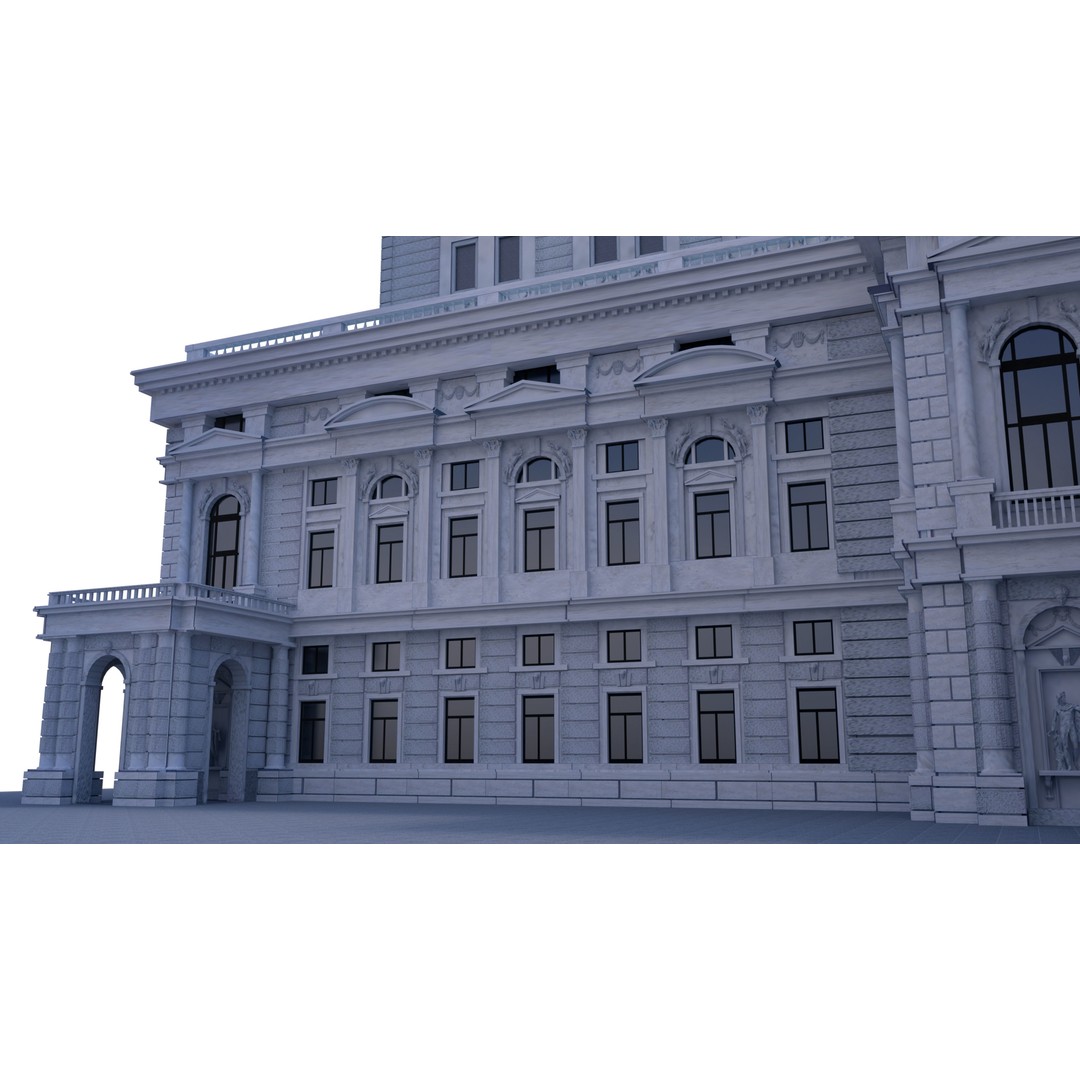 Burgtheater 3D Model – Historical Architectural Gem, OBJ & FBX - View 9