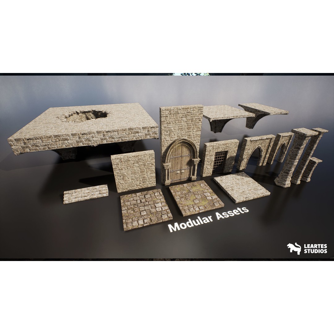 Mystic Dungeon Environment 3D Model – Low Poly Game Ready Asset, FBX
