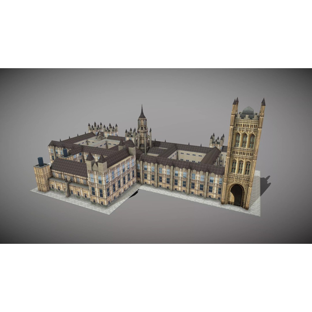 Famous UK Landmark 3D Model – Low Poly Architectural Asset, FBX - View 11
