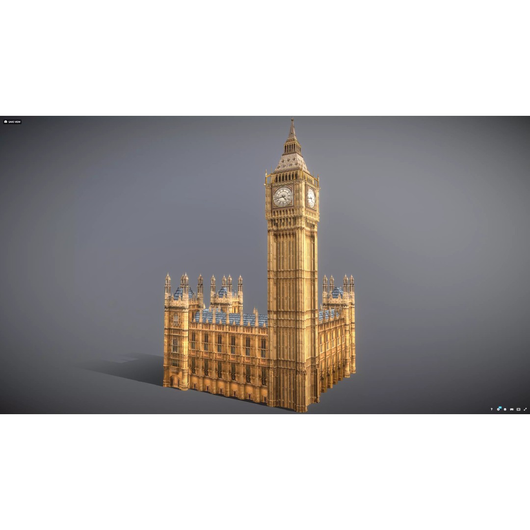 Famous UK Landmark 3D Model – Low Poly Architectural Asset, FBX - View 22