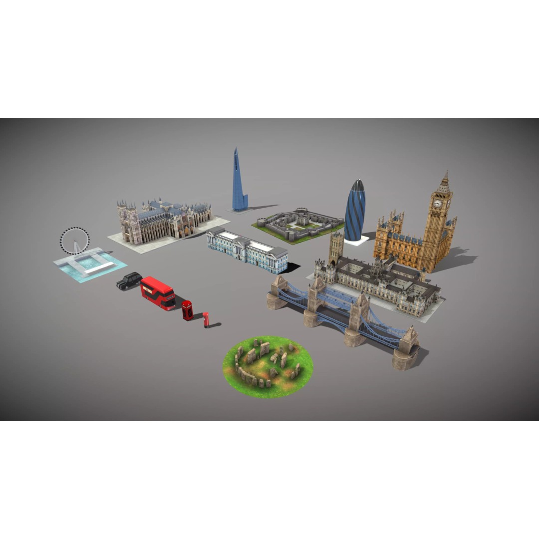 Famous UK Landmark 3D Model – Low Poly Architectural Asset, FBX - View 5