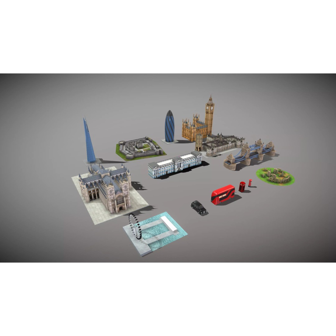 Famous UK Landmark 3D Model – Low Poly Architectural Asset, FBX - View 7