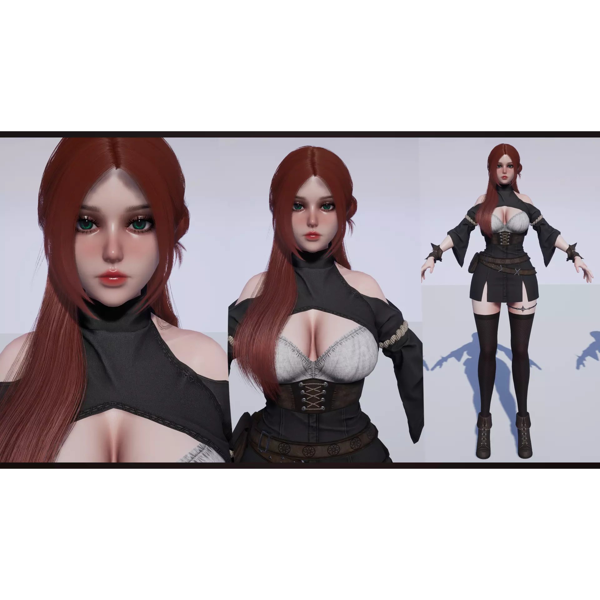 Mage Girl Aliya - Low-Poly Game-Ready 3D Model - View 15