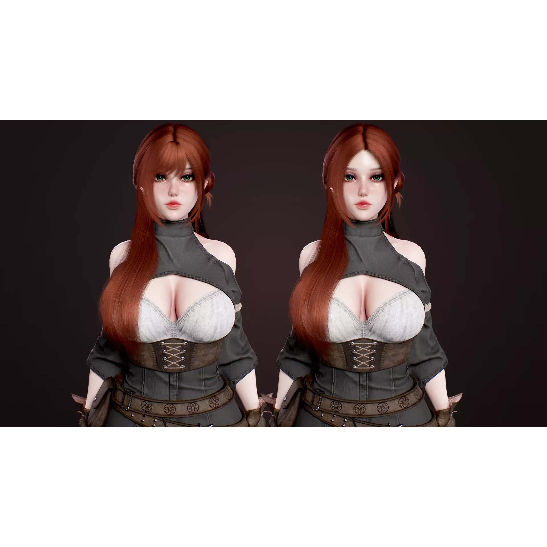 Mage Girl Aliya - Low-Poly Game-Ready 3D Model - View 3