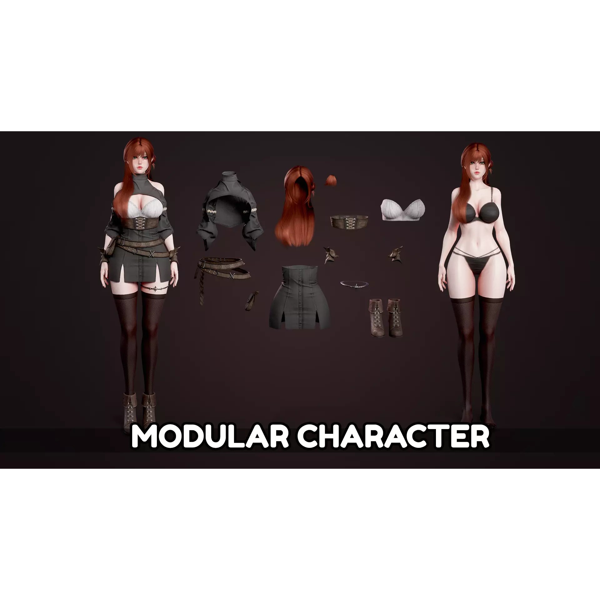 Mage Girl Aliya - Low-Poly Game-Ready 3D Model - View 7