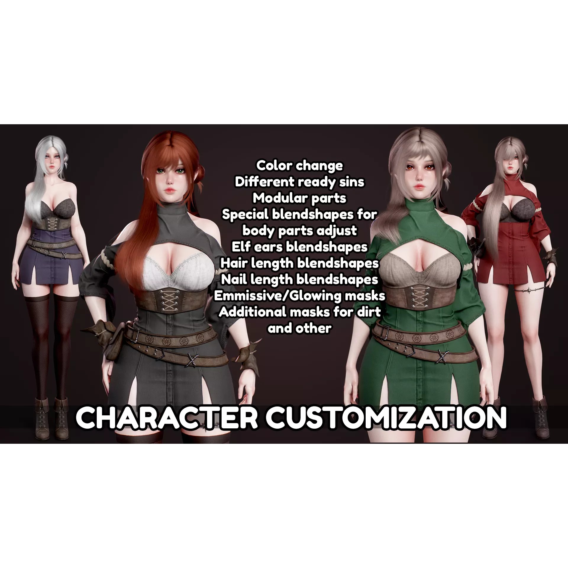 Mage Girl Aliya - Low-Poly Game-Ready 3D Model - View 8
