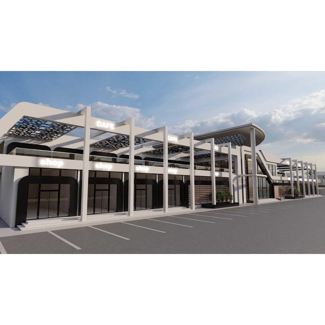 Hotel Complex 3D Model – Modern Architectural Design with Pool & Park - View 15