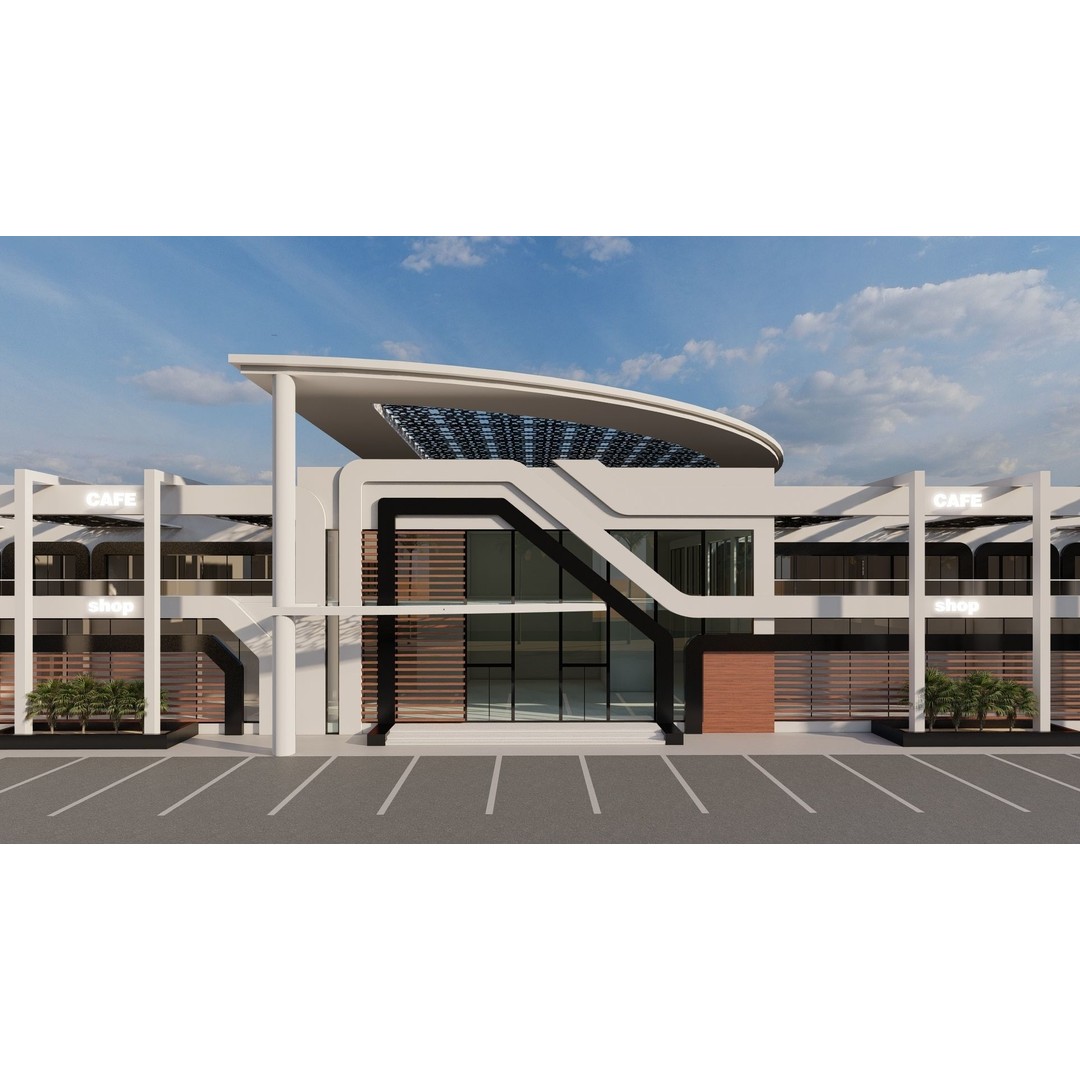 Hotel Complex 3D Model – Modern Architectural Design with Pool & Park - View 16