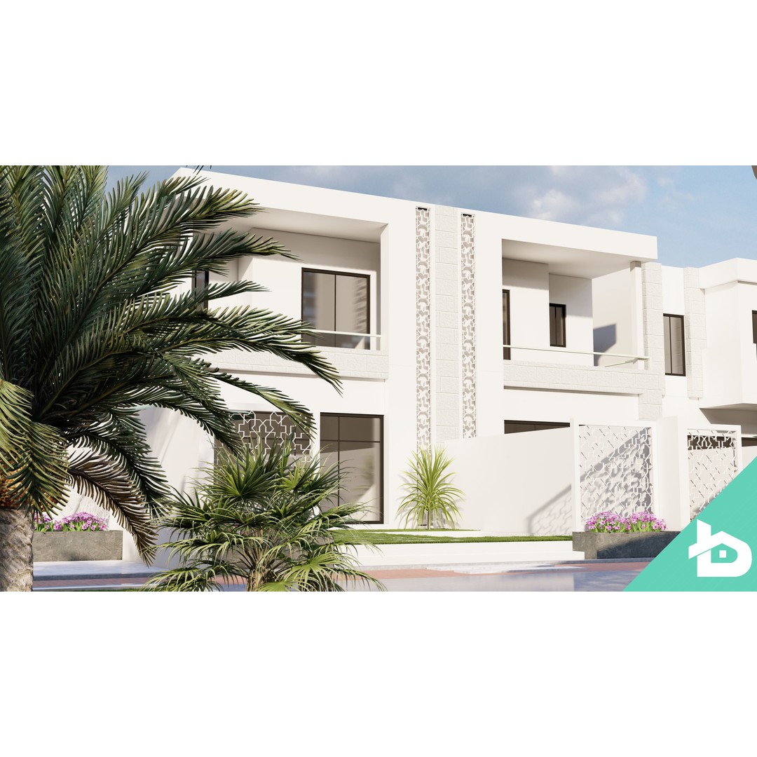 Hotel Complex 3D Model – Modern Architectural Design with Pool & Park - View 8