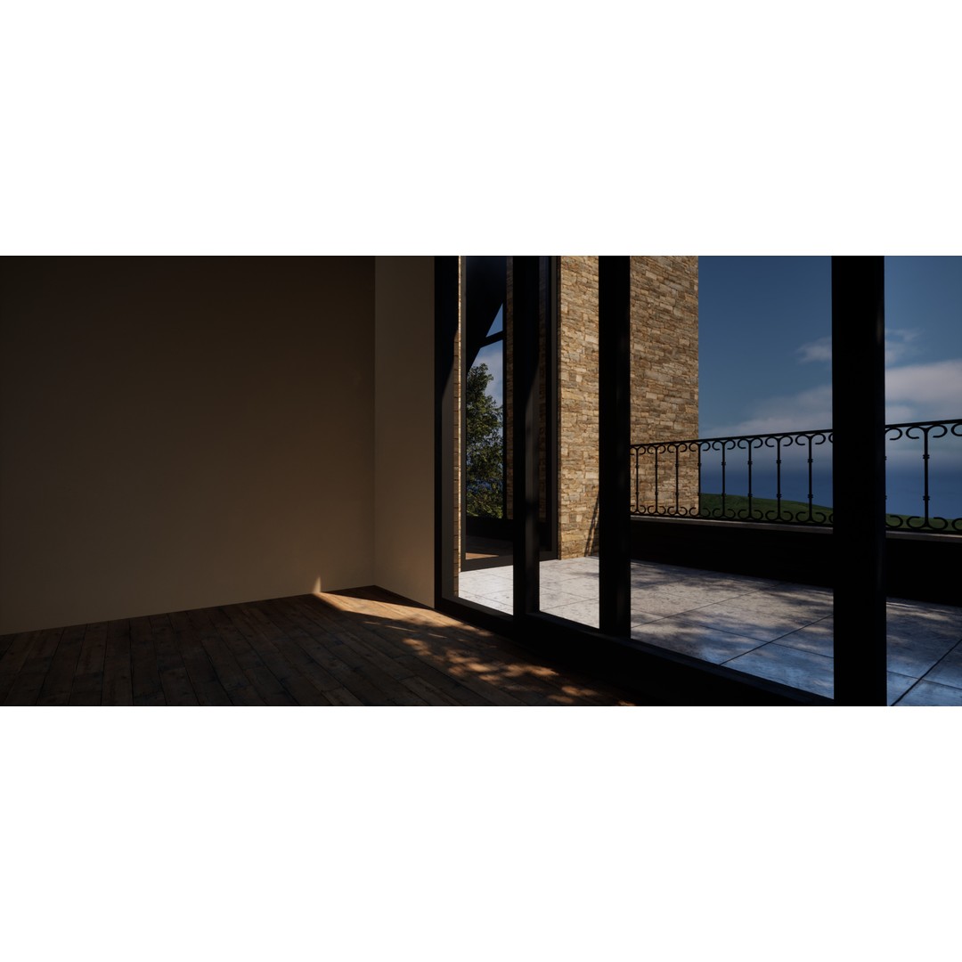 Modern A-Frame Villa 3D Model – Luxury Architectural Visualization, UE5 - View 5