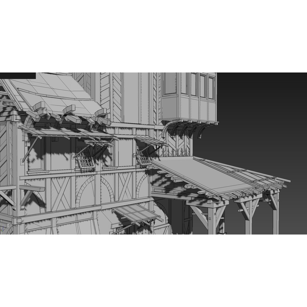 Medieval House 3D Model – Low Poly Fantasy Building, FBX & OBJ