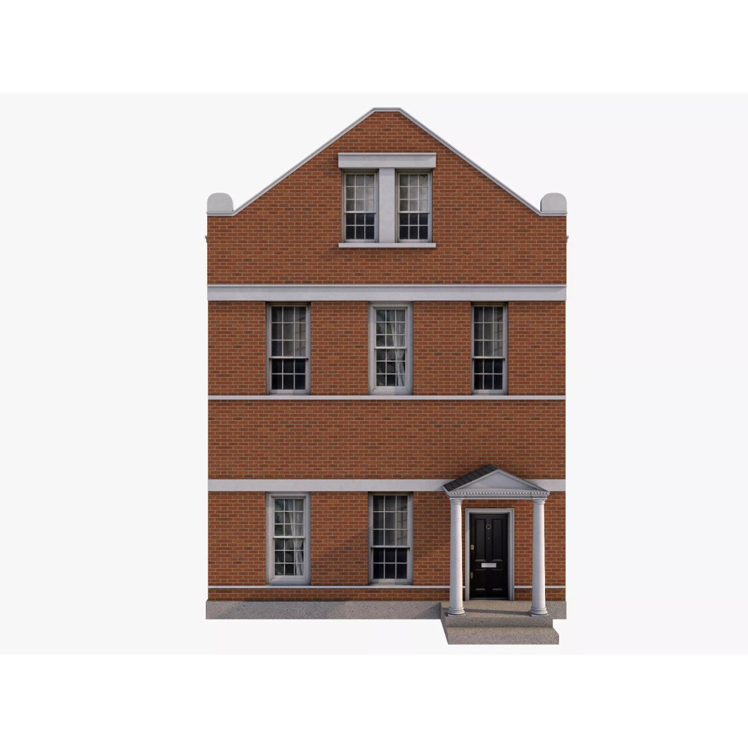 Chicago Houses 3D Model – Low Poly Exterior Building, FBX, Blender - View 10