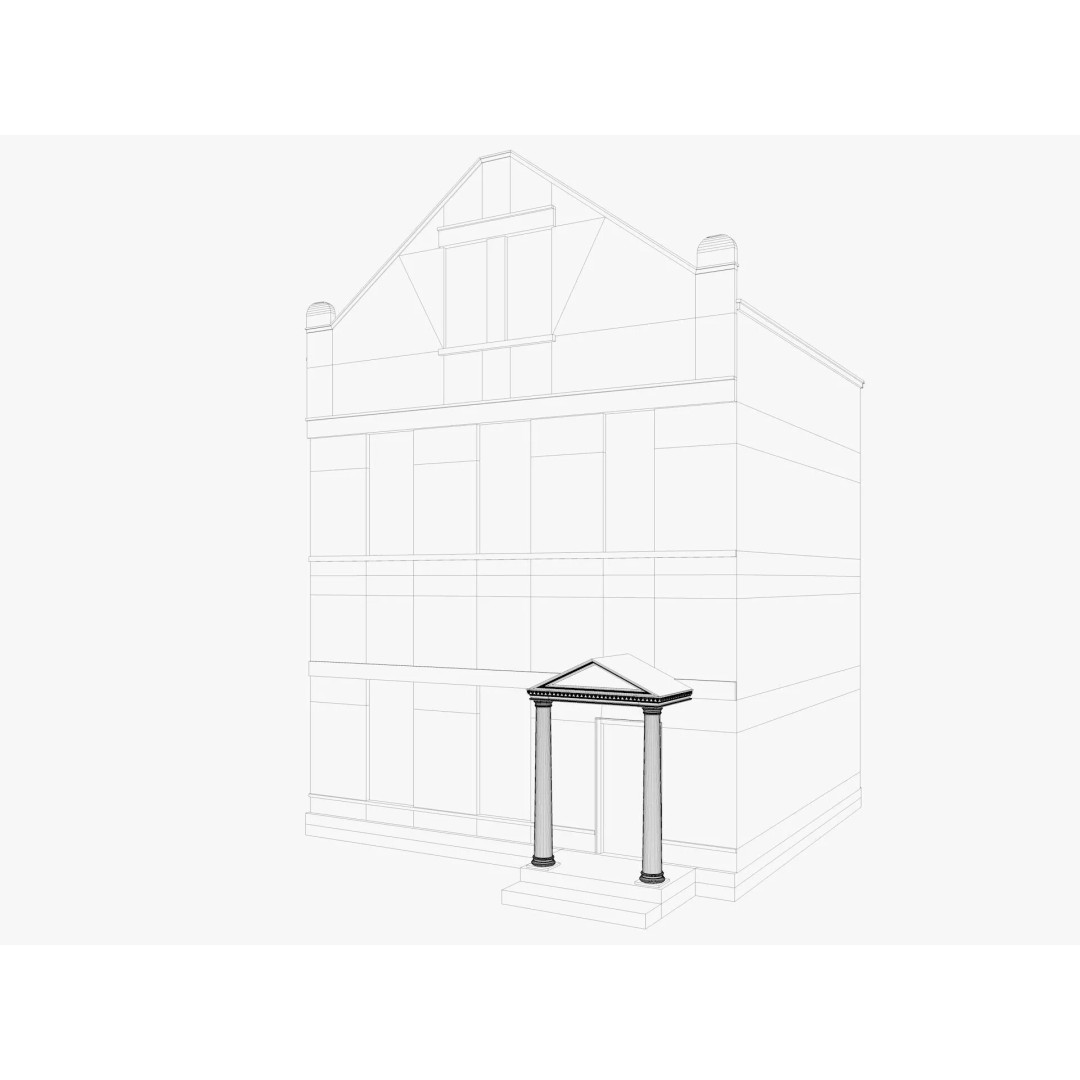 Chicago Houses 3D Model – Low Poly Exterior Building, FBX, Blender - View 11