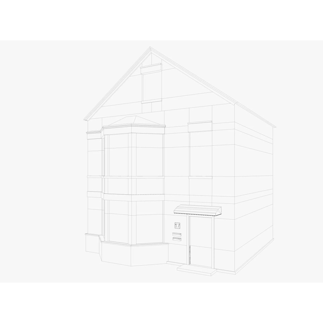 Chicago Houses 3D Model – Low Poly Exterior Building, FBX, Blender - View 14